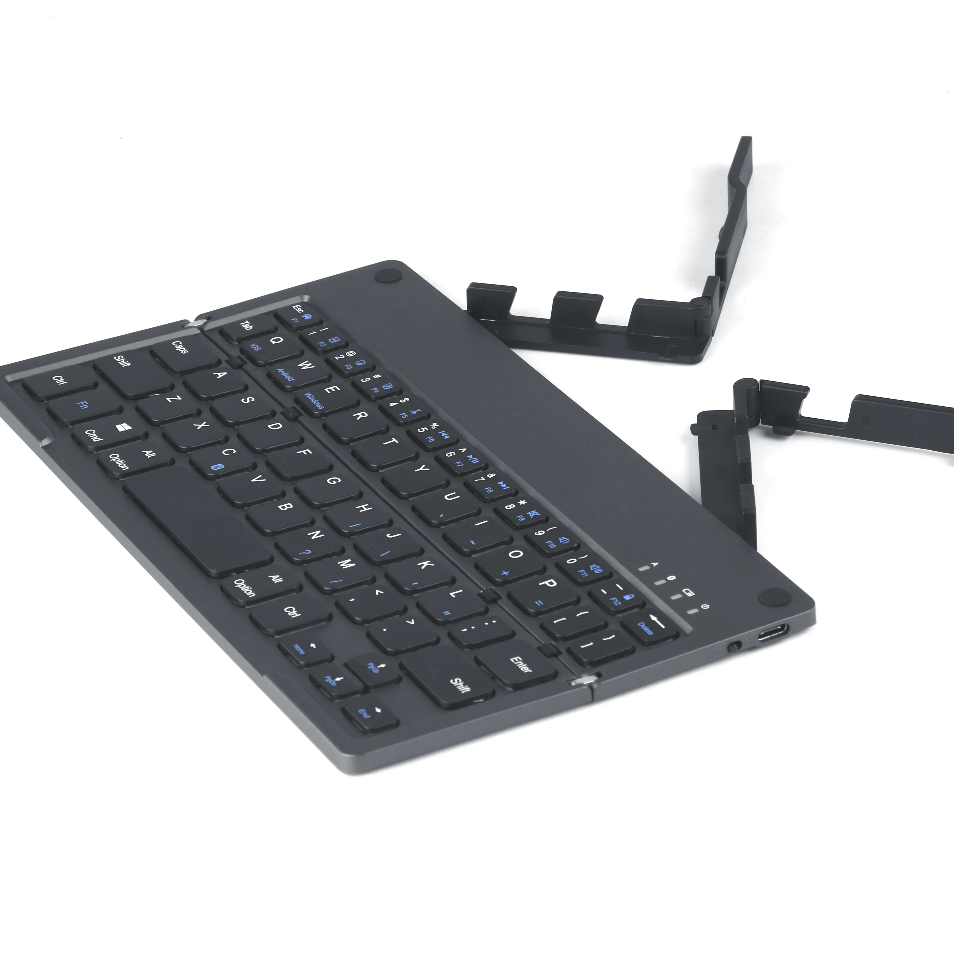 Keyboard tanpa kabel, papan ketik lipat 60 tombol Ultra ramping IOS Android Wins Tablet Laptop dapat dilipat B048 PLUS