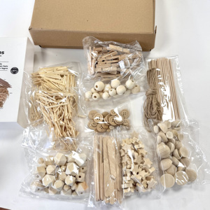 子供用ナチュラルスター型木製ビーズクリエイティブDIYバステルキステ穴手作りジュエリー作りおもちゃ