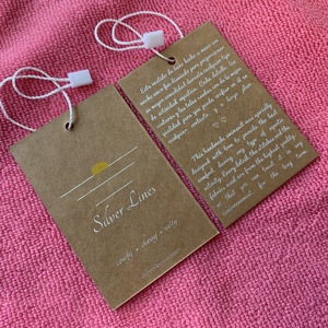 Màu sắc tự nhiên đôi bên Kraft Giấy Nhãn hangtag, bạc Logo Matte bề mặt vellum giấy Swing tag với chuỗi - Product Image 1