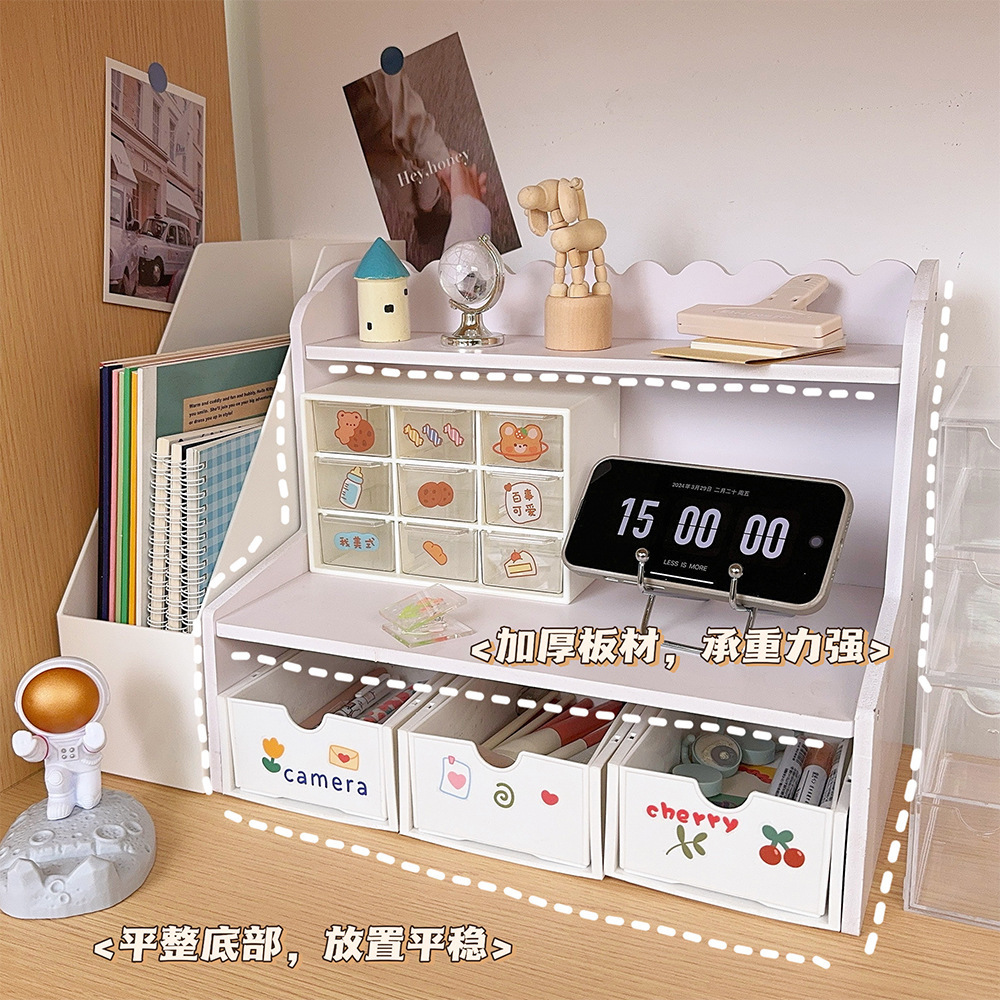 Medium-sized lace-trimmed white drawer box *3