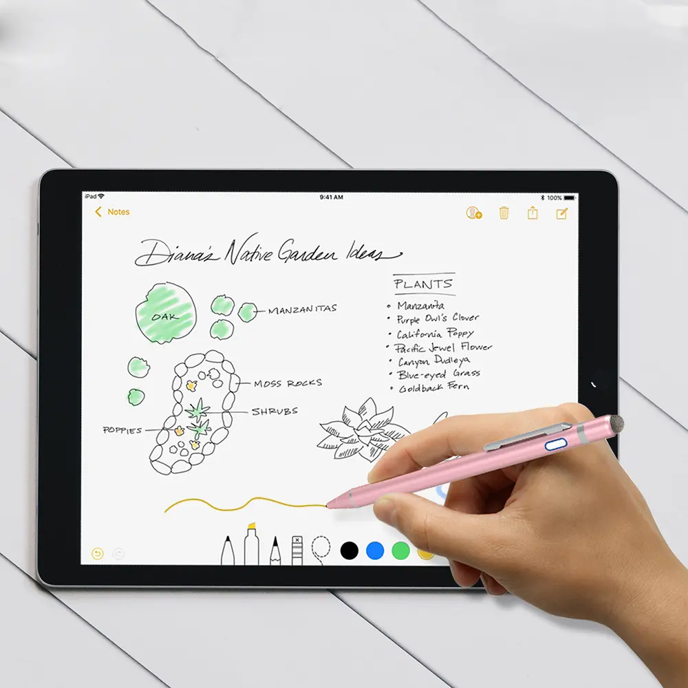 Hochleistungs-Spitzenqualität Tablet-Touch Switch Kupferspitze rosa magischer Kapitisations-Stift für Ipad Apple Stift