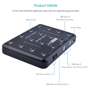 Sipolar A-100 16端口usb 2.0集线器多个USB闪存盘复制器/USB记忆棒 - Product Image 5