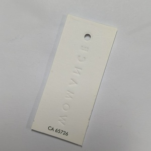 YH-HT18Custom Luxury Embossed Garment Hang Tags Brand Logo Paper Swing Textile Label With Hangtag <strong>String</strong> for Women Girls Clothes - Product Image 3