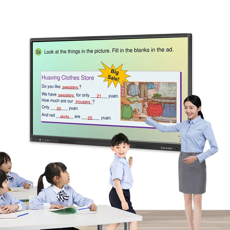 OEM Factory 55 65 86 Inch Interactive Whiteboard Active Smart Board Interactive Electronic White Board for Teaching