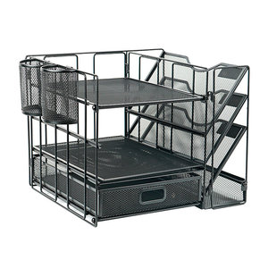 Metal <strong>File</strong> Storage Rack Desktop Storage Rack Office Complete <strong>File</strong> Storage Three-layer <strong>File</strong> Rack - Product Image 6