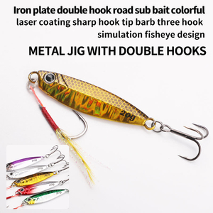 7g/10g/15g/20g3Dシミュレーション魚眼レーザーメッキコーティングクリスタルブライトシルクメタルスパンコールファー鋳鉄プレートロードベイト
