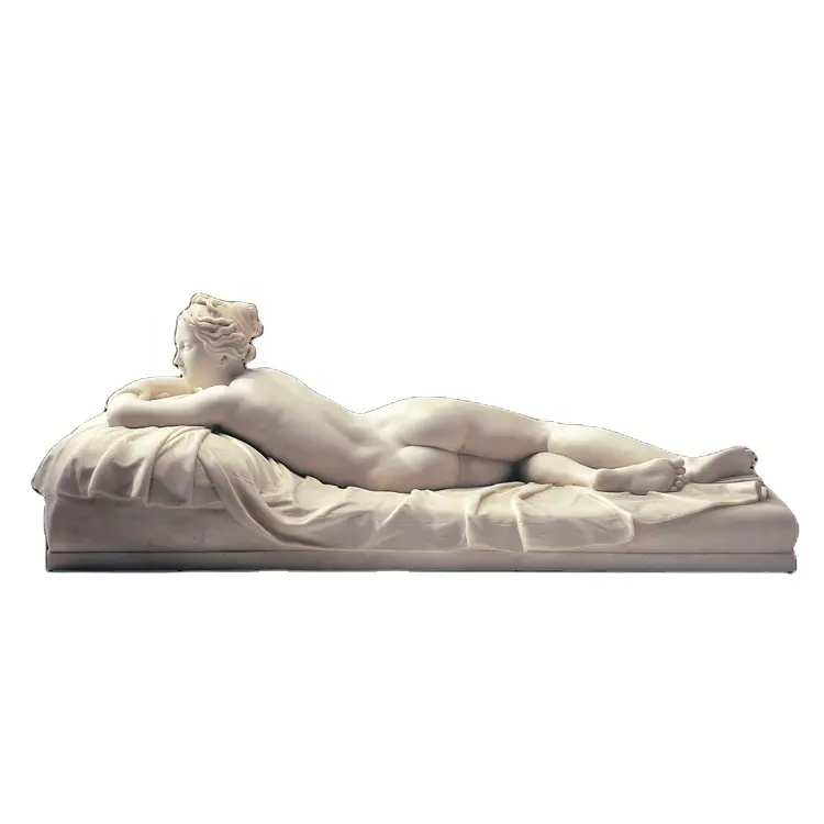 Moderno pietra statua di figura sdraiato donna nuda scultura in marmo