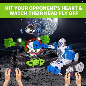 Dwi Dowellin 2PACK RC Fighting Robots Toy, 360 grados Spins Boxing Battle Combat Bots Juegos para niños