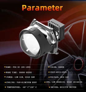 Yeni F50 Led projektör Lens far en kısa 116W 5500K yüksek güç 3 inç Bi Led Lens far ampulü otomatik ışık sistemi - Product Image 4