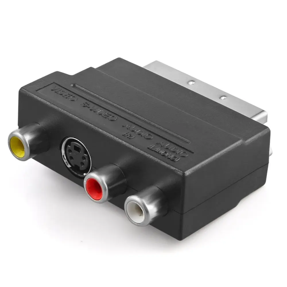 RGB SCART כדי 3 RCA לשלושה Composite Phono SVHS AV מתאם עם ב החוצה מתג ממיר עבור טלוויזיה DVD וידאו