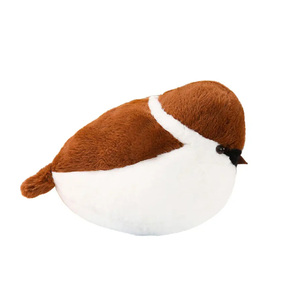 Toptan yumuşak sevimli serçe kuş oyuncak bebek özel peluş Sparrow dolması hayvan ses düğmesi ekleyebilirsiniz - Product Image 3