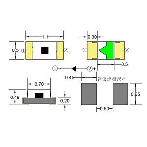 Hochwertiger SMD-LED-Chip Hochleistungs-618-627nm 1,8-2,4 V 0402 Rote LED-Perlen 120 Blickwinkel-Epoxidharz-Paket - Product Image 2