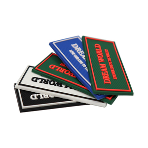 Wholesales Rubber PVC Patch Embossed Brand Logo Name <strong>Hook</strong> <strong>and</strong> <strong>Loop</strong> PVC Patch for Sportswear Bags - Product Image 1