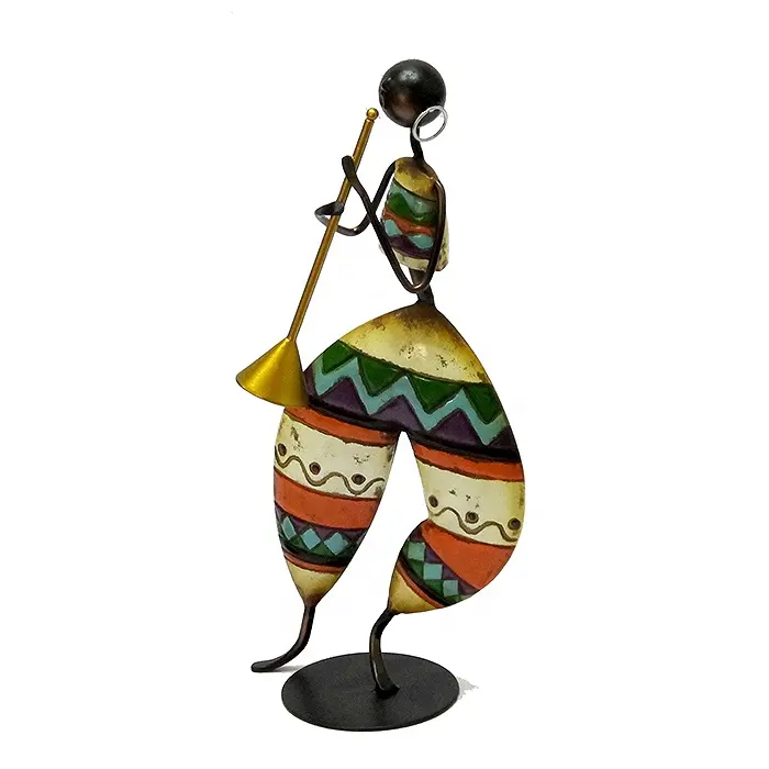Figurinhas africano Dança com Flauta Artesanal Artesanato