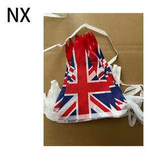 Venta directa de fábrica decorativa 20 unids/set Reino Unido Union King triángulo banderín banderines cadena bandera para actividades al aire libre - Product Image 4
