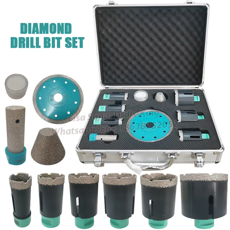 Vakuum gelötete Diamant kern bohrer Set Fliesen lochs äge Kit für Porzellan fliesen Keramik Marmor Ziegel Beton