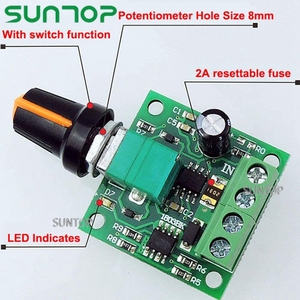 RR-PWM-15V regolatore di velocità del motore a bassa tensione Dc 1.8v 3v 5v 6v 12v, 2A PWM - Product Image 5