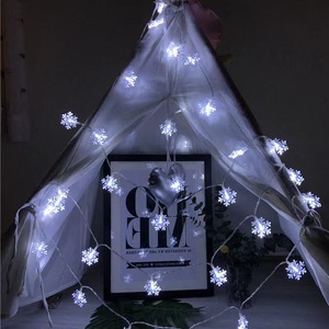 Decoración colgante luz Multi 8 modos impermeable 3m al aire libre cadena LED estrella nieve intermitente LED Navidad copos de nieve Cadena de luz - Product Image 3