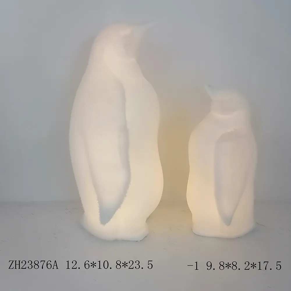 Decorazione per bomboniere per la casa simpatici ornamenti da tavolo con Figurine di pinguino illuminate a LED artigianali in ceramica