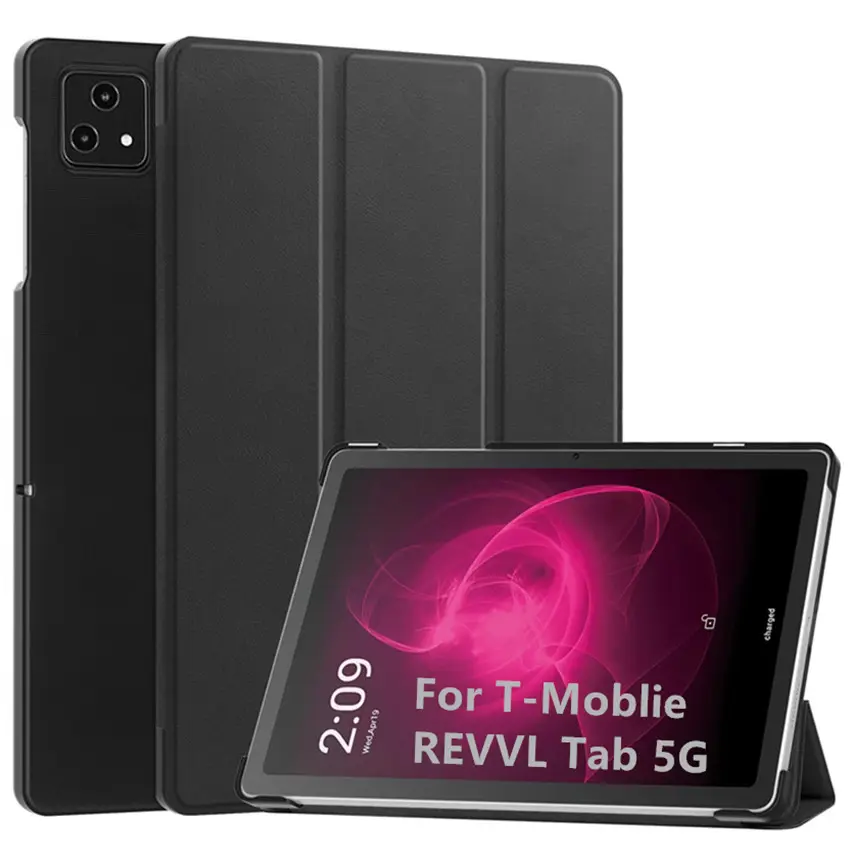 Grosir Pabrik casing sampul pelindung Tablet pintar 10.36 inci tegakan lipat tiga kulit mewah untuk casing 2023 t-mobile REVVL Tab 5G