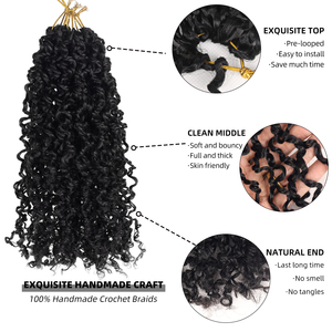 Micro Crochet Xoắn trước looped yanky Xoắn Crochet tóc Bohemian Crochet bện xoăn <span class=keywords><strong>senegalese</strong></span> Xoắn tổng hợp bện tóc - Product Image 4