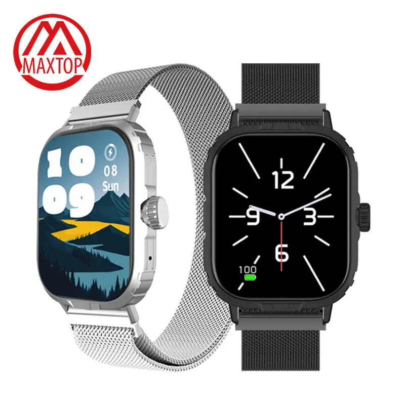 Maxtop Smartwatch Fabriek Fabrikant Custom Call Sport Polshorloge Mannen Vrouwen Draagbaar Apparaat Oem Odm Reloj Smart Watch