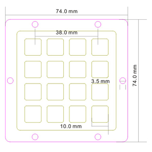 Ghe แป้นพิมพ์ตัวเลขแบบฝังสแตนเลสสตีล IP65โรงงาน K16T ghe สแตนเลสสตีล UART TTL - Product Image 4
