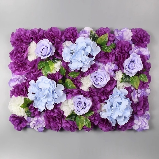 Viola intenso, doppio punto viola, bianco + foglia 40x60 cm