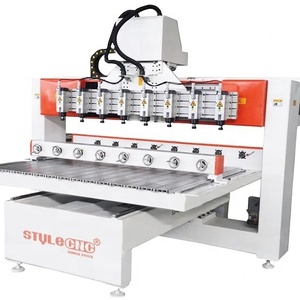 Enrutador CNC 3D para carpintería con 4 ejes giratorios y 8 cabezales - Product Image 1