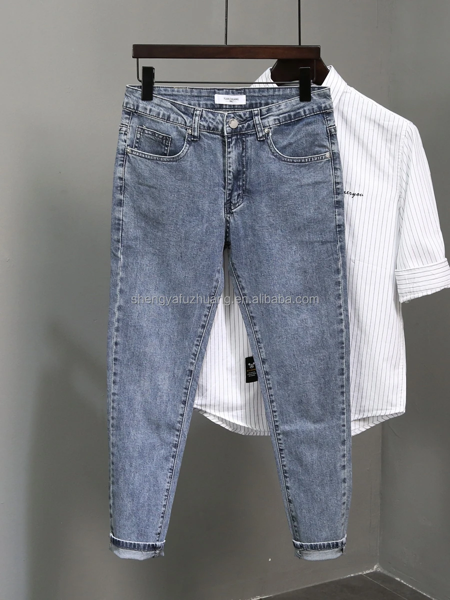 Latest design men's stretch jeans good quality men's denim trousers