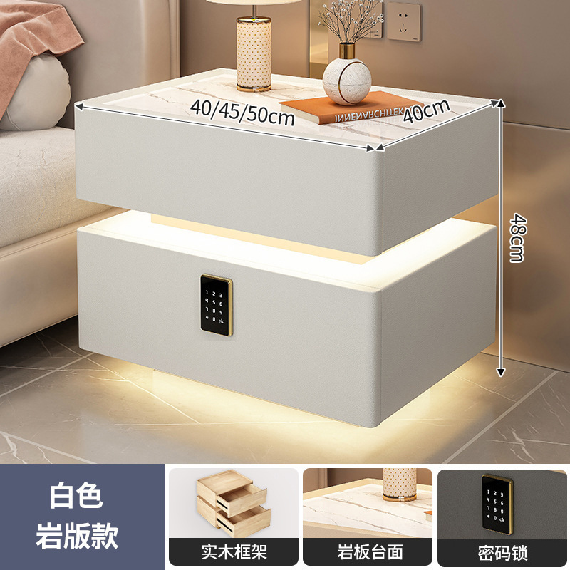 Cerradura de combinación con lámpara de inducción y placa de roca blanca.
