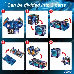 2 in 1 puzzle cube fidget toy antistress toy infinity folding puzzle cube per adulti e bambini education infinity cube - Product Image 5