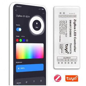 Controlador RGBCCT Tuya Zigbee 15A 5-24V Smart Life 12V 180W Alexa 5CH RGBWC RGBCW Temperatura de color RGB + Controlador de tira LED CCT - Product Image 1