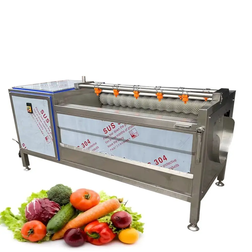 Fruit and vegetable wash and peel machine potato washing and peeling machine vegetable washing machine