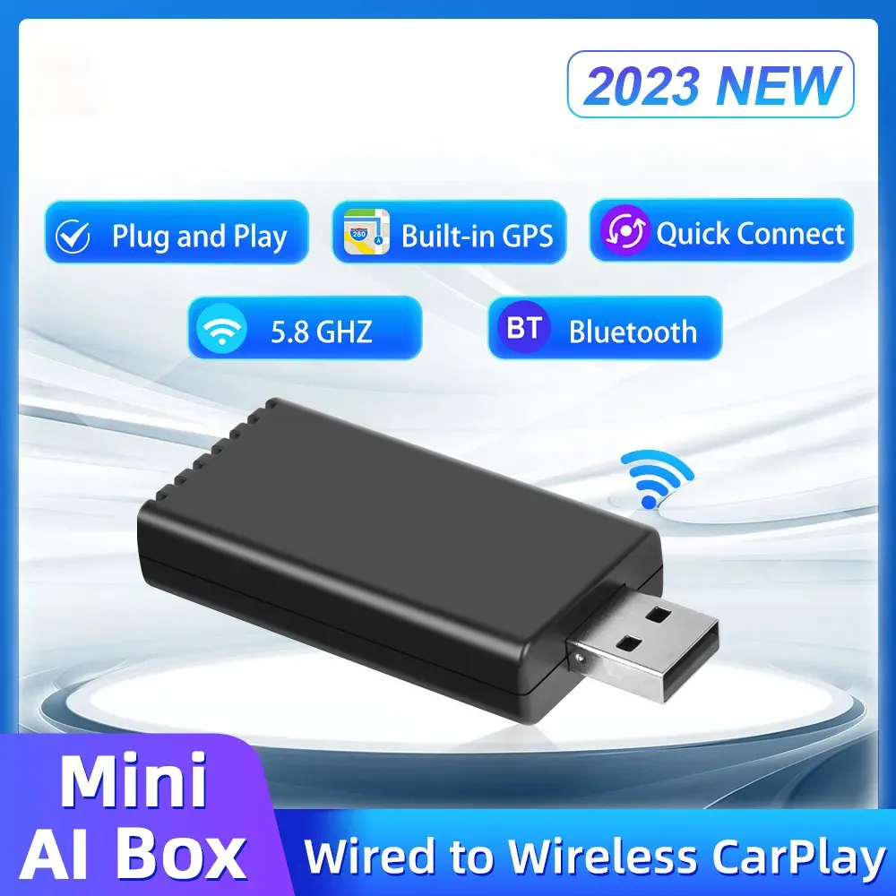 Inalámbrico Apple CarPlay Mini Ai TV Box Carplay adaptador inalámbrico USB Dongle para Audi Benz VW Porsche Honda Toyota OEM Coche