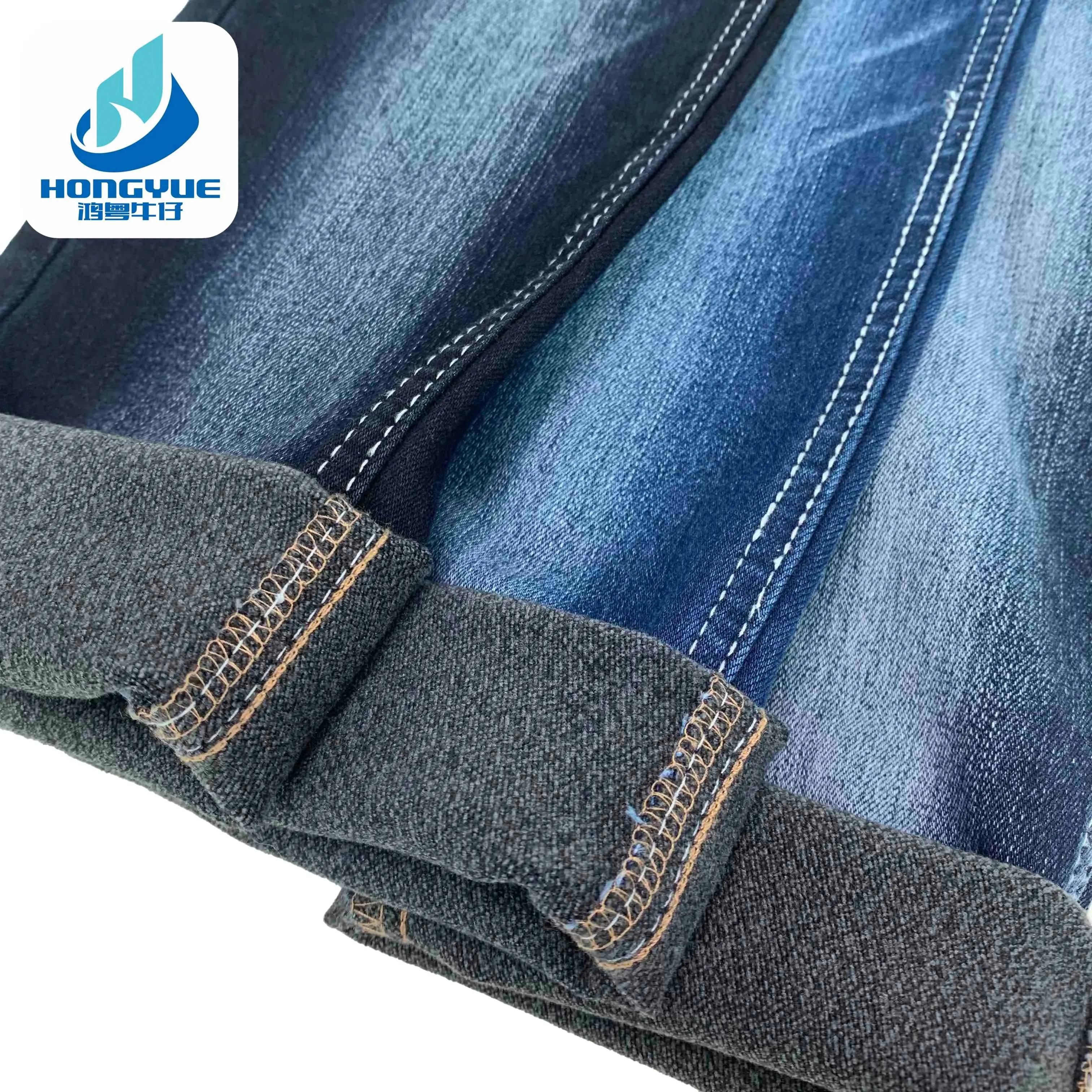 Fleece Denim Fabric Heavyweight Extra Warm Winter Premium High Stretch Elastic Brushed Denim Jeans Fabric