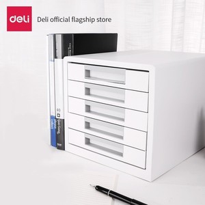 High Quality Deli 9780 Office Desktop Storage <strong>File</strong> Cabinet 5-layer Large-capacity A4 <strong>File</strong> Storage ABS Resin Light Gray Single - Product Image 2