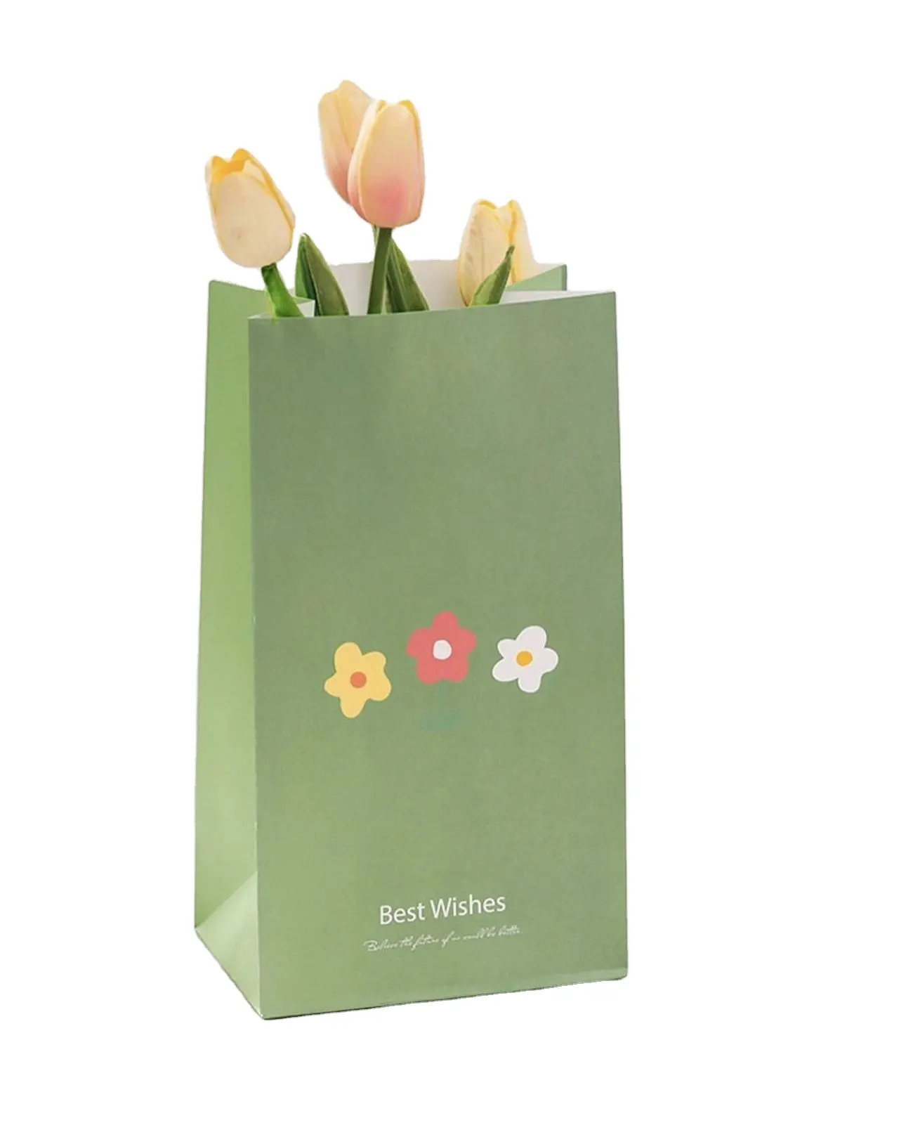 ของขวัญกระดาษดอกไม้ปาร์ตี้โปรดปรานถุงขนมวินเทจรักษาถุงถุงของขวัญดอกไม้พร้อมสติกเกอร์