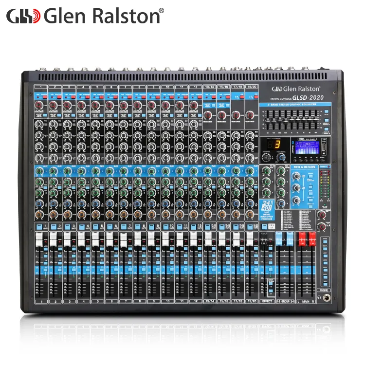 Glen Ralston GLSD-2020 뜨거운 판매 대형 디지털 스튜디오 뮤지컬 오디오 믹서 믹싱 콘솔