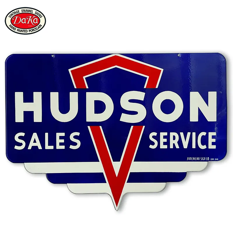 Hudson Service Car Motor Esmalte Porcelana Sinais Placa De Metal De Estanho