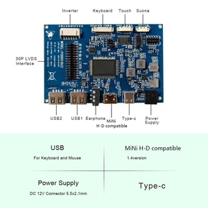 14.1 15.4インチ液晶ディスプレイパネル基板回路1280X800タイプC 2USB回路基板30ピンLvds PCBコントローラボード - Product Image 3