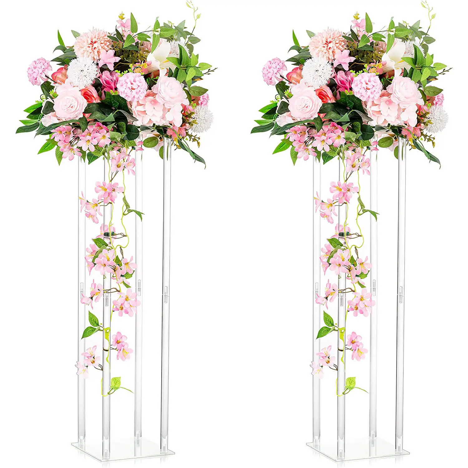 Crystal Acrílico Flower Stand pedistal stand Tabela Principal Ornamentos Casamento Acrílico Centerpiece Flower Stand