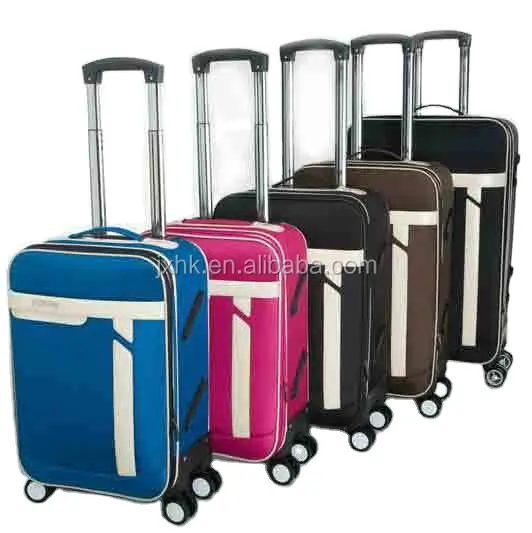 चीन फ़ैक्टरी सीमा शुल्क सस्ते सूटकेस थोक बिक्री फैब्रिक नरम सामान फैशनेबल ईवीए पॉलिएस्टर यात्रा ट्रॉली बैग