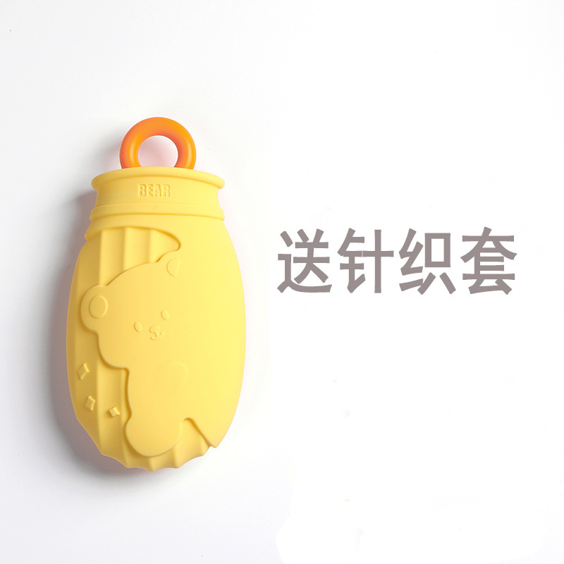 Yellow silicone hot water bag bear-320ml