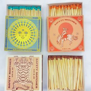 VLONG 4 inç ahşap sopa ile maç renkli özelleştirmek logosu kutulu maç büyük kare matchbox puro mum maçlar için matchbox - Product Image 6