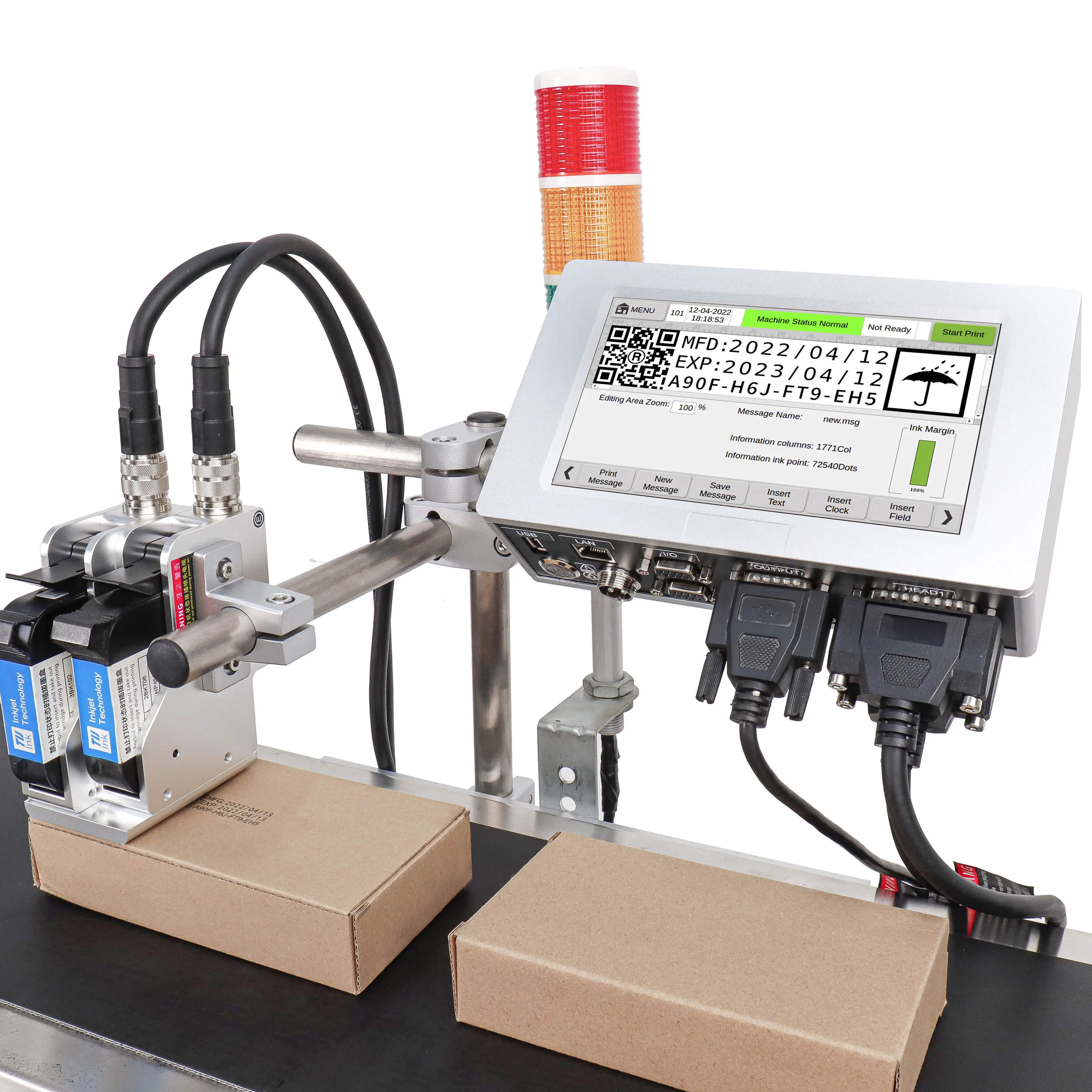 Docod T210E 25.4mm mesin cetak Inkjet industri TIJ untuk mesin Coding Batch dijual