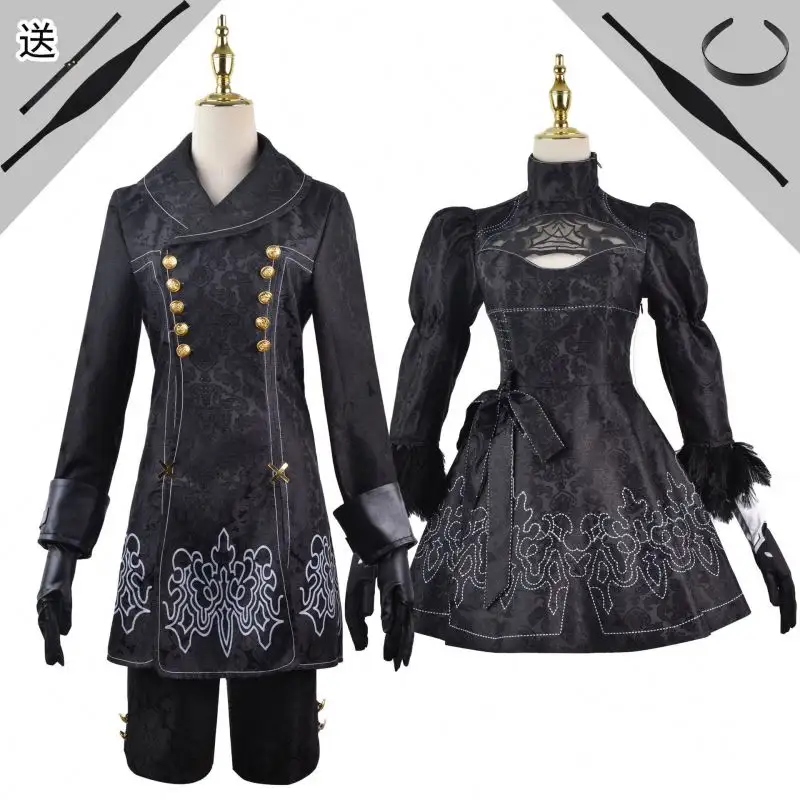 Venta caliente Cosplay Disfraces Nier Automata 2B No. 2 Tipo B Anime Mujeres Vestido Traje Halloween Niñas Fiesta Sexy Disfraz