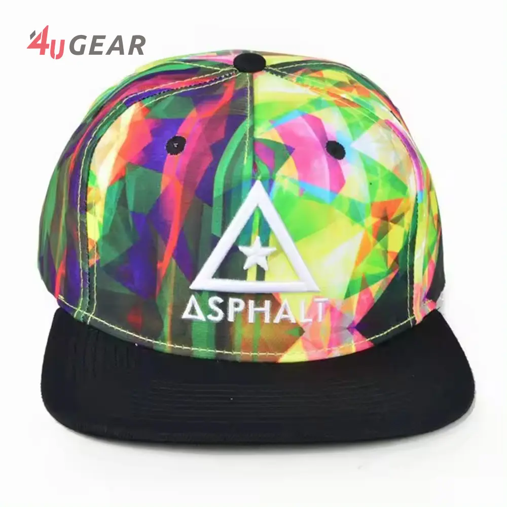 Appartamento di Design Personalizzato Template Psd Berretto Da Baseball Del Cappello 3d Ricamo No Logo Hawaiano Del Fiore Cappelli di Snapback Caps