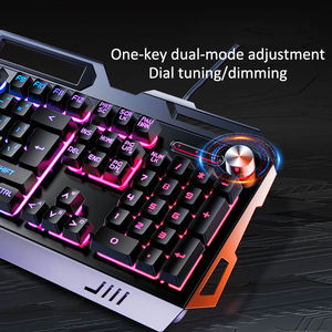Nuevo combo de teclado y ratón con cable para juegos, luz trasera de sensación mecánica para PC, luz LED de arcoíris de escritorio - Product Image 6