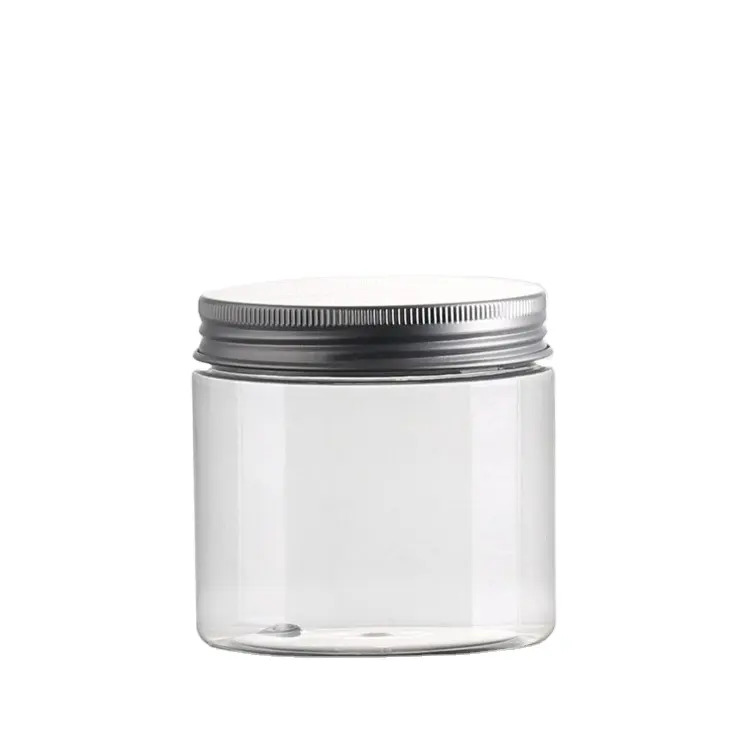 Klares rundes PET-Glas 500ml Vorrats flasche Lebensmittel verpackungs behälter Tee-Nuss-Kekse PET-Plastik dose
